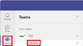 Teams General tab