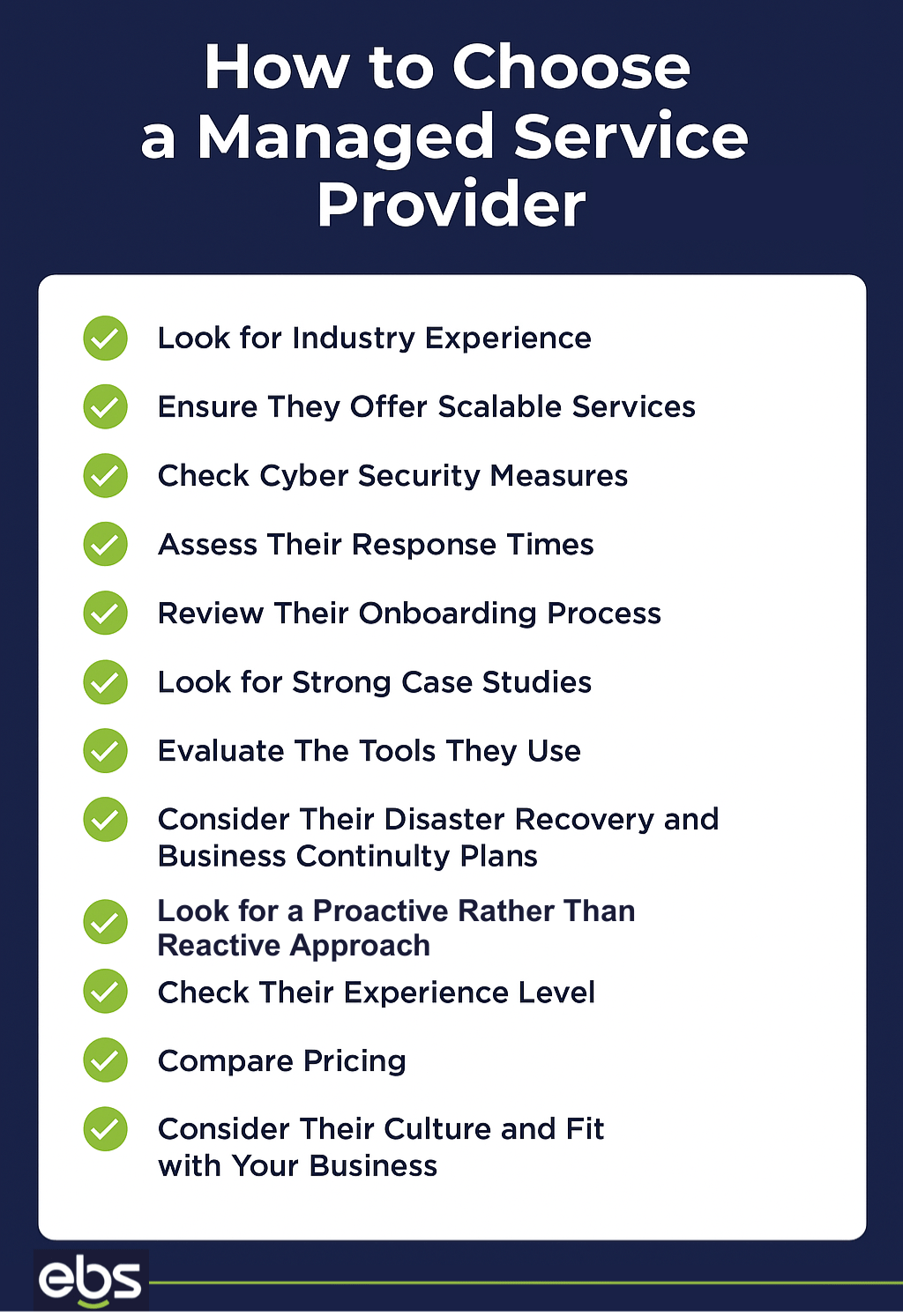 12 Tips for Choosing a Managed Service Provider | EBS